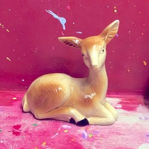 Vintage Ceramic Doe Deer Figurine Boujee Farmhouse Country Backwoods Life Decor